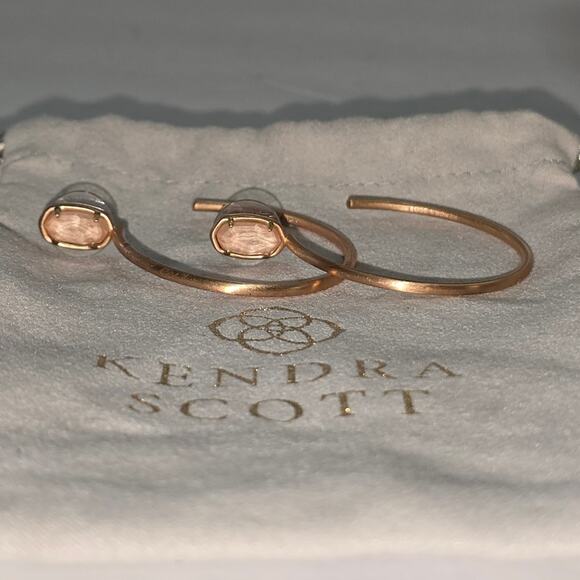 Kendra Scott Gold Peach Hoop Earrings - Picture 4 of 7